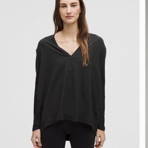 lululemon athletica Black V-Neck Long Sleeve Top